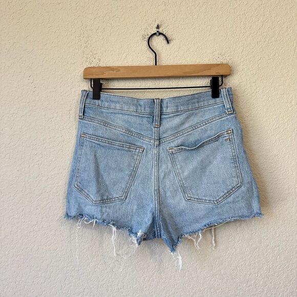MADEWELL The Perfect Jean Shorts Blue Denim High Rise Distressed - Picture 2 of 11